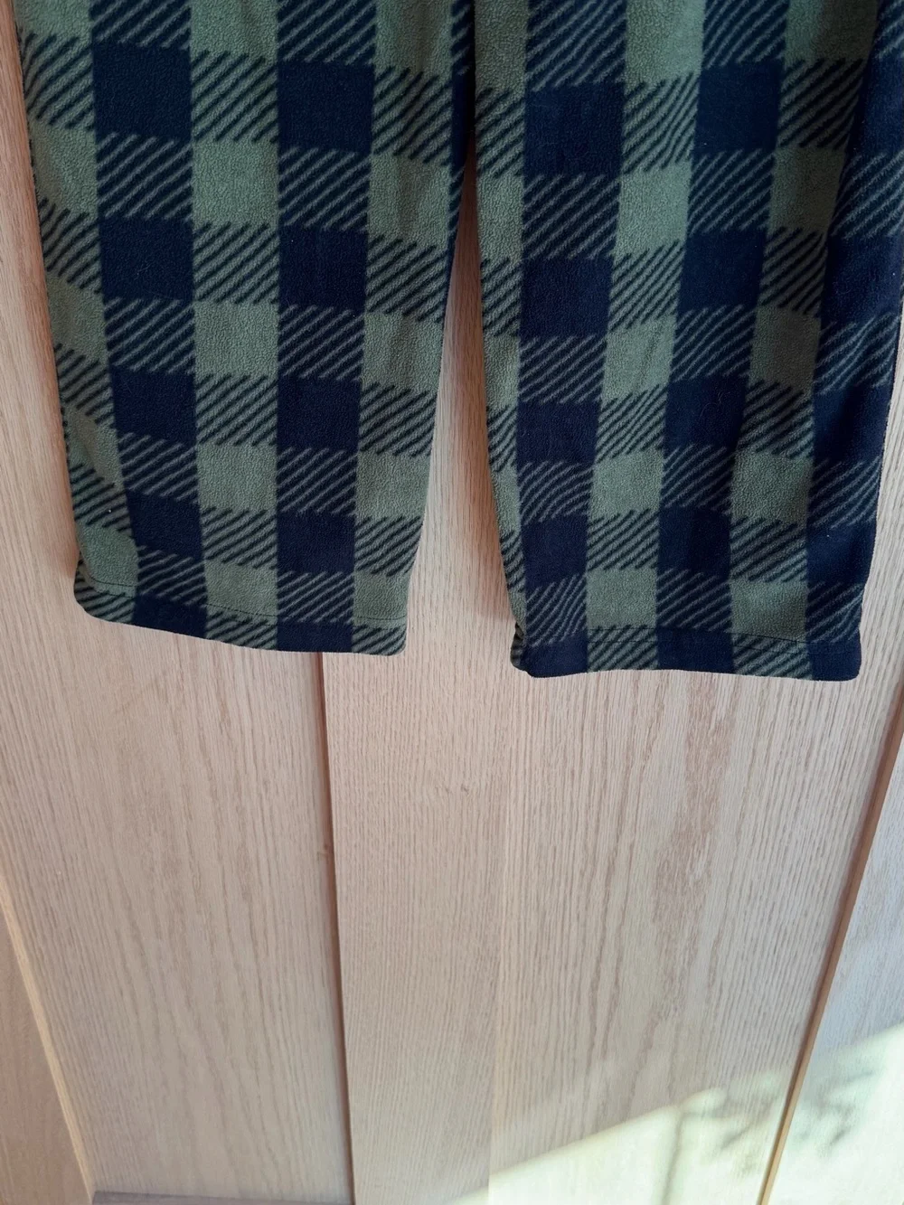 Kids Plaid Jogger Pants in Olive Green and Black